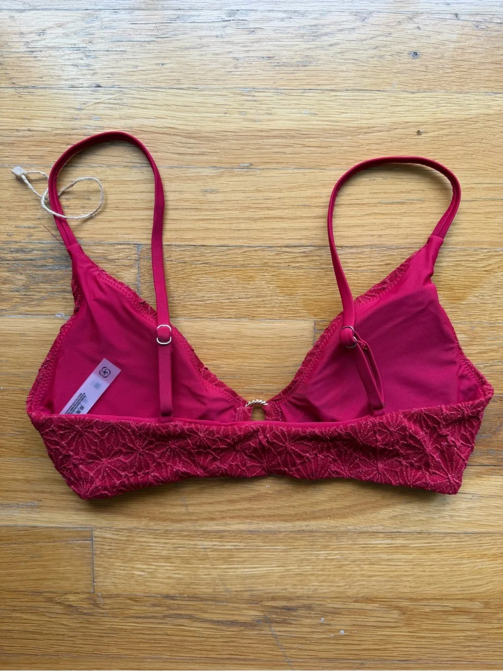 Berlook Burgundy Textured Bikini Top - Size M
